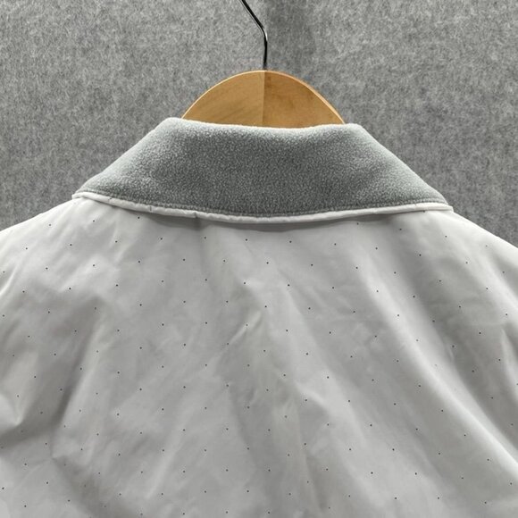 NIKE Running Vest Womens Small White Black Polka Dot Fleece Lined Pockets Cinch - Picture 9 of 12